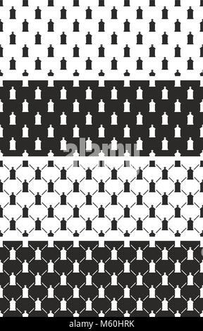 Spray Can Seamless Pattern Set Stock Vector