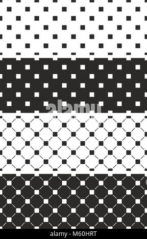 Square Dots Seamless Pattern Set Stock Vector