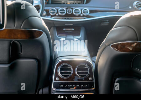 Grille of the car air conditioner at shallow depth of field Stock Photo