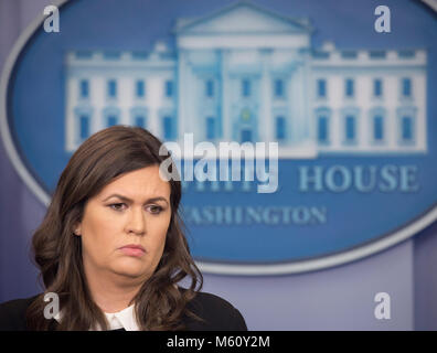White House Spokesperson Sarah Sanders holds a news briefing, February 26, 2018, at The White House in Washington, DC. Photo by Chris Kleponis/ CNP /MediaPunch Stock Photo