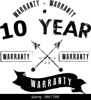 10 years warranty icon vintage rubber stamp guarantee Stock Vector