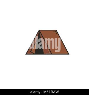 tent flat icon concept. Stock vector pictogram illustration isolated on white background Stock Vector