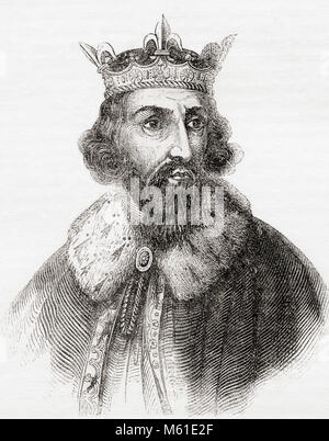 Alfred the Great,  849 – 899.  King of Wessex, 871 - 899.  From Old England: A Pictorial Museum, published 1847. Stock Photo