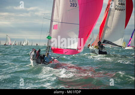 The J80 Jasmine competing in the 2013 Round the Island Race Stock Photo ...