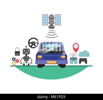 futuristic technology set icons Stock Vector