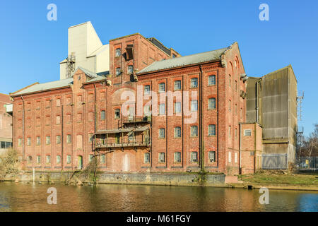Whitworths mill  on the river Nene at Wellingborough Stock Photo