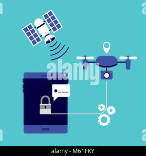 futuristic technology set icons Stock Vector