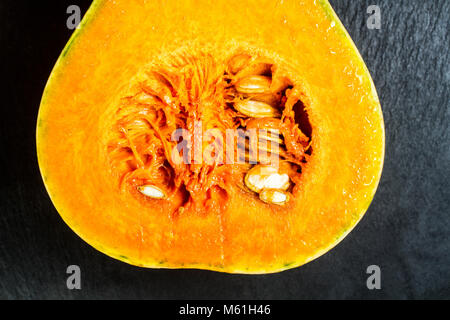 Butternut squash cut in half. Florianopolis, Santa Catarina, Brazil. Stock Photo