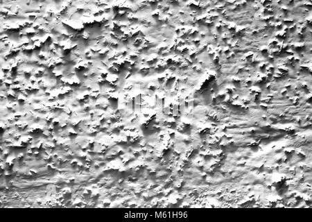 Coarse grained wall paint in white color. Stock Photo
