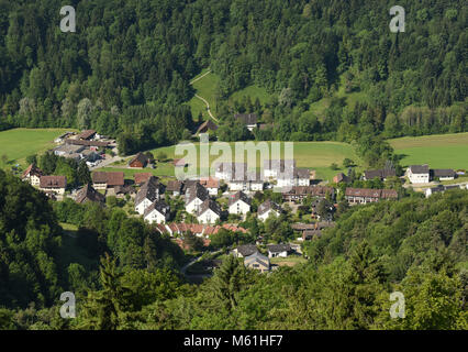 Sellenbüren village near Zurich, Switzerland, top view from Uetliberg Stock Photo