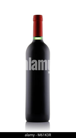 Bottle red wine isolated on white background Stock Photo