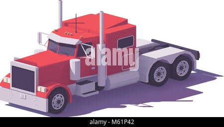 Vector low poly american classic truck Stock Vector