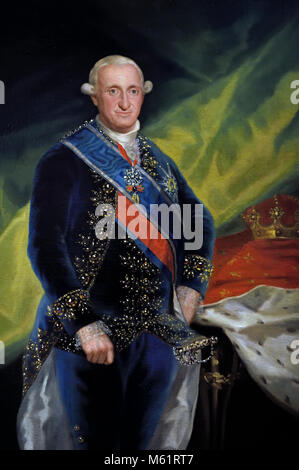 FRANCISCO JOSÉ DE GOYA Y LUCIENTES (1746-1828) 18/19th, century, Spain, Spanish,  Retrato del Rey Carlos IV de España - Portrait of King Charles IV of Spain Portrait of King Charles IV of Spain (1748-1819), who was the son of King Charles III and Queen Maria Amalia of Saxony. Stock Photo