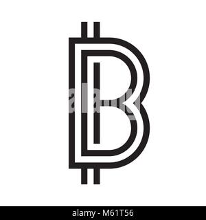 Vector abstract Illustration. Bitcoin technology Stock Vector