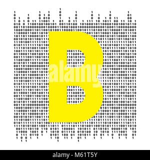 Vector abstract Illustration concept of bitcoin technology, Digital Symbol Bitcoin. Virtual crypto currency services. Unique graphic design icon with  Stock Vector