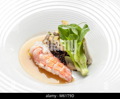 Gourmet Dish of Michelin Star Chef Thomas Figovc Stock Photo