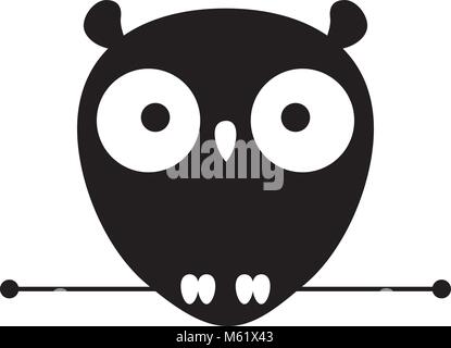 Cute Owl Logo Stock Vector