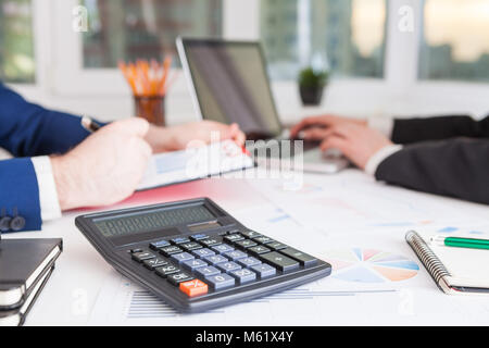 Team work process. Marketing strategy brainstorming. Stock Photo