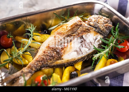 Grilled gilt-head bream Stock Photo