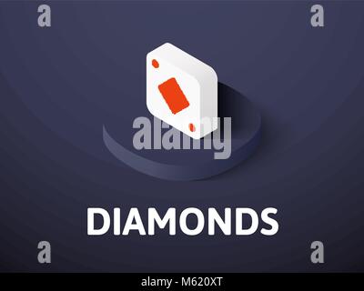 Diamonds isometric icon, isolated on color background Stock Vector