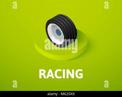 Racing isometric icon, isolated on color background Stock Vector