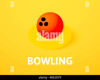 Bowling isometric icon, isolated on color background Stock Vector