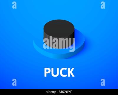 Puck isometric icon, isolated on color background Stock Vector