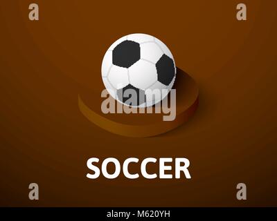Soccer isometric icon, isolated on color background Stock Vector
