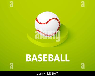 Baseball isometric icon, isolated on color background Stock Vector