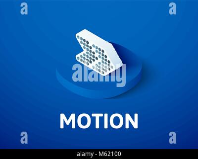 Motion isometric icon, isolated on color background Stock Vector