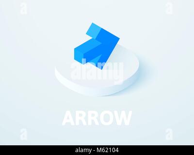 Arrow isometric icon, isolated on color background Stock Vector