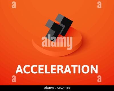 Acceleration isometric icon, isolated on color background Stock Vector