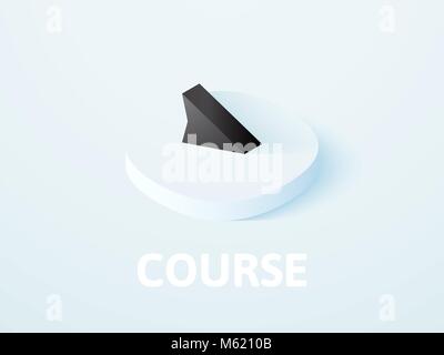 Course isometric icon, isolated on color background Stock Vector