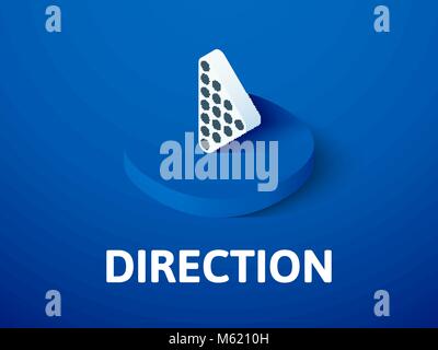 Direction isometric icon, isolated on color background Stock Vector
