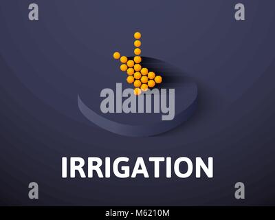 Irrigation isometric icon, isolated on color background Stock Vector