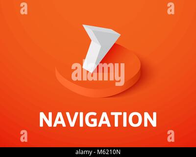 Navigation isometric icon, isolated on color background Stock Vector
