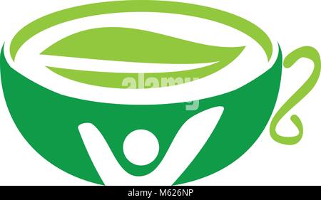 Health Tea Logo Design Template Vector Stock Vector