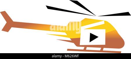Helicopter Motion Aerial Video Production Stock Vector
