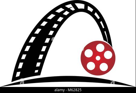 Dynamic Filmstrip Logo Design Template Vector Stock Vector