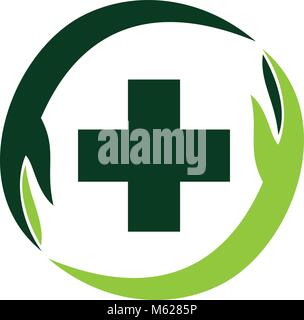 Hand and Cross Healthy Care Stock Vector