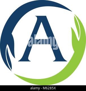 Hand Care Solution Letter A Stock Vector