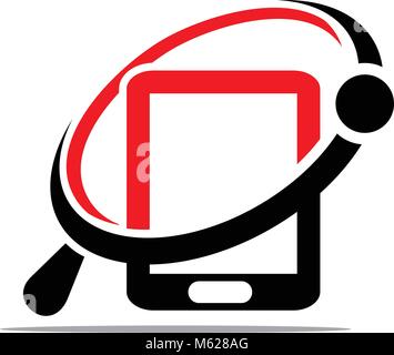 Hand phone Search Logo Design Template Vector Stock Vector