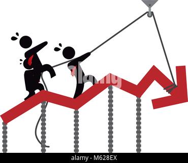 Arrow statistics decrease icon vector illustration graphic design Stock Vector