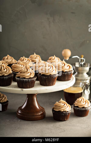 Chocolate espresso cupcakes Stock Photo