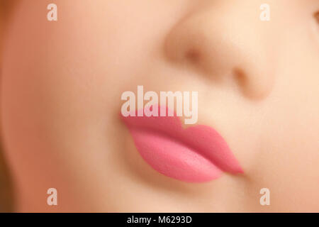 Bisque doll (Porcelain doll) face - lips close up Stock Photo