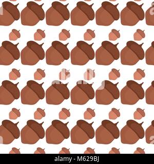 colorful acorn  pattern over white background  vector illustration Stock Vector