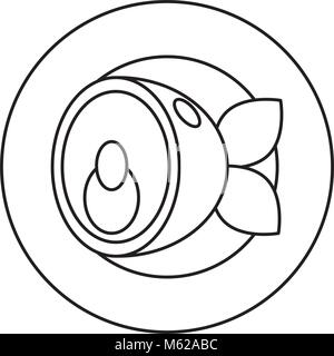 plate with fish  vector illustration Stock Vector