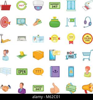 Online delivery icons set, cartoon style Stock Vector
