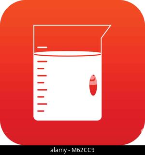 Measuring cup icon digital red Stock Vector