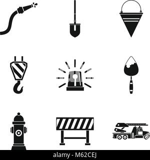 Toolkit icons set, simple style Stock Vector